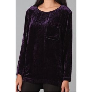 Theory tehya crushed velvet top purple